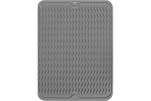 SHACHENH Abtropfmatte Geschirr, 40x30 cm Silikon Abtropfmatte Spüle, Abtropfgestell mit Auffangschalen, Geschirr Trockenmatte für Geschirr Obst, Spülbeckenmatte, rutschfestes Abtropfunterlage, Kaffeematte