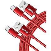 Anker USB C to USB-A Cable, Pack of 2, USB 2.0 Nylon, 6ft | For iPhone 18/17/16/16 Pro/16 Plus/16 Pro Max, MacBook Pro 2024,