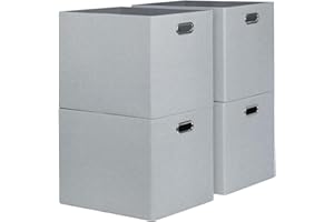 ORGMASTER Cube Storage Bins, Collapsible Fabric Storage Cubes, Cubby Storage Organizer Bins Foldable Container Baskets for Home Office Wardrobe Closet Shelf, 4 Pack, 33 x 38 x 33 cm, Gray