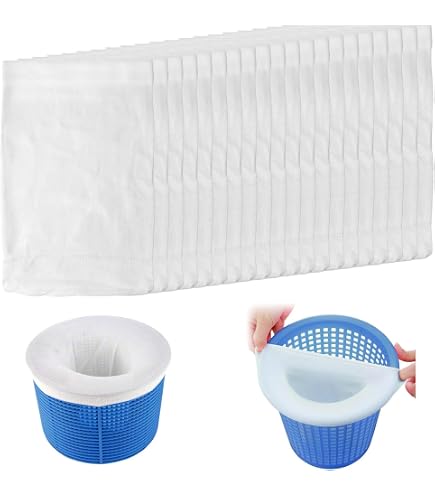 Filtre SWYEOOT Chaussette Piscine Skimmer, Poche Filtrante Piscine En Nylon Pre Filtre Pour Skimmer Pour Paniers Et Skimmers 13x 22cm 63324 B