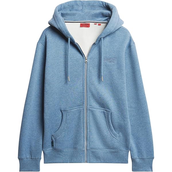 Superdry Sweat à Capuche Femme - Bleu - Taille 14 - Fermeture éclair Complète - Polyester Doublé - Occasion En Très Bon état