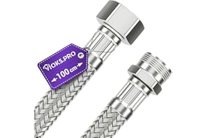 VIOKS.PRO Viоks.pro - Tubo flessibile 1/2" AG x ÜM 100 cm e tubo flessibile per rubinetto da 1/2", prolunga per acqua potabile, tubo di collegamento per rubinetto da cucina