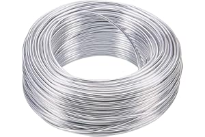 NBEADS 55M 2mm Filo di Alluminio Filo Metallico Color Argento Filo Floreale per Perline per Creazione di Gioielli Armature E Sculture