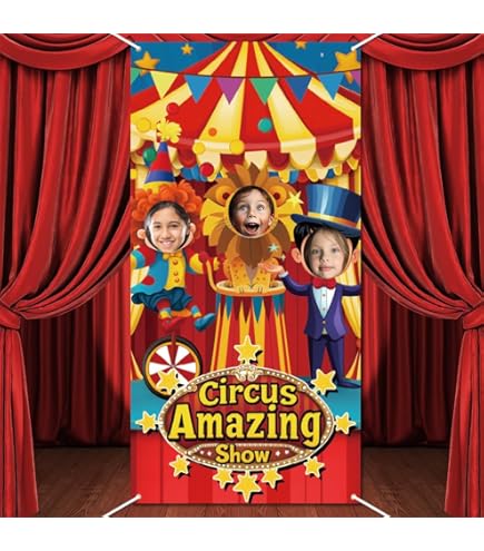 Leowefowa Toile De Fond Pour Tente De Cirque Rouge 2,4 X 1,2 M - Toile