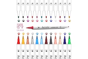 Jmoryd Acrylic Paint Pens 24 Colors, Dual Tip Acrylic Paint Markers with Brush Tip and Fine Tip for Rock Painting stones, wood, ceramics, glass pens, ideal for DIY crafts and art supplies