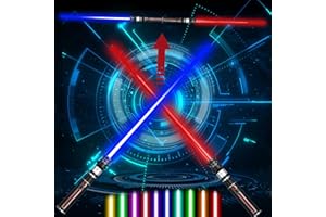 Efymosce Star Wars Lichtschwert Kinder, 2 Stück Laserschwert 12 Farben, FX Lichtschwert mit Soundeffekten, 2 in 1 Retractable LED für Halloween Party, Geschenk, Cosplay