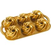 Nordic Ware Pişirme kalıbı Heritage Bundtlette Al&uuml;minyum Altın, 35,6 cm x 20,3 cm, NW 88077