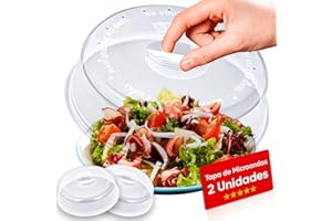 RAXINT Pack 2 Unidades - Tapa para Microondas con Salida de Vapor, Accesorios Microondas para Tapar Comida, Microondas Pequeños y Grandes de Plástico 0% BPA