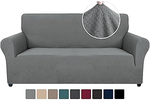 Ystyle Funda Sofa 2 Plazas, Ajustables Fundas Sofa Elasticas, Protector Sofa Gatos Arañazo y Perros Mascotas, Funda de Sofá con Reposabrazos Antideslizante Antimanchas Lavable, Gris Claro