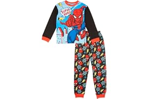 Marvel Spiderman Boys Pyjamas PJs Set, Cotton Breathable Loungewear - Spiderman Gifts