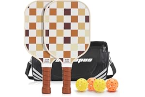 SLAMOPUS Pickleball-Schläger | Pickle-Ball Set mit 4 | Graphit- und Glasfasern Pickle Ball Schläger | enthält 2Innenbälle/2Außenbälle und eine Tragetasche|Wesentliche Pickleball-Schlägersets für Anfänger