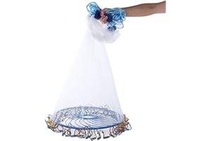 ‎ALVINLITE Wurfnetz Zum Fischen, Tragbares Fischernetz, Nylon Mesh Fischnetz zum Fangen von Angelnetz Angelzubehör, Fishing Net Handwurf Fishnets Fische Angeln Cast Net