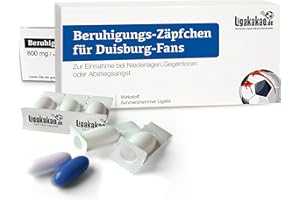 LIGAKAKAO Beruhigungs-Zäpfchen® für Duisburg-Fans | Lakritz-Zäpfchen für Duisburg-Fans zur Einnahme bei Niederlagen, Gegentoren & Abstiegsangst | Mehr verrückte Männer Geschenk Fanartikel über „Farbe“