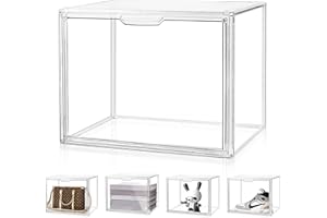 XiYee Vitrine, Boîte de Rangement Empilable et Amovible, Vitrine en Transparent avec Porte Magnétique,pour Objets de Collection, Action-Figuren, Miniaturfiguren, Home Lagerung (36 x 27 x 22