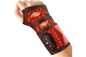 Trådlös Handledsvärmekudde Med Vibration, Bärbar Värmande Handledsstöddyna Med 660nm Rött Ljus, 3 Värmenivåer, 3 Vibrationslägen, Inbyggt 3000mAh Batteri, Lämplig För Kvinnor Och Män, Längd 69cm