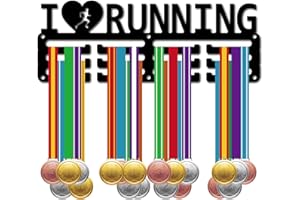 CREATCABIN Soporte para Medallas de Correr, Colgador de Medallas, Estante de Exhibición para Deportes, Metal, Colgante, Hierro, Montaje Pequeño, Premios para Decoración de Pared, Insignia 29x10.6cm