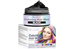 QUROMOJY Cire Colorante Cheveux pour Homme Femme Enfants,Teinture Cheveux,Coloration Cire de teinture capillaire Temporaire colorée pour Fêtes,Halloween ou Cosplay (Noir)