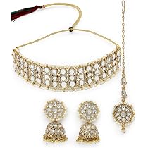 Sukkhi Amazing Gold Plated Pink Color AD Stone & Beads Choker