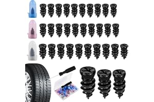 KEYQUEEN 30 Tire Repair Rubber Screws, Vacuum Tyre Repair Nails Plugs Car Puncture Repair Kit Self-Service Rubber Nail Tire Repair Tool with Screwdriver for Cars SUVs Trucks Motorcycles Bicycles(10S +10M +10L)