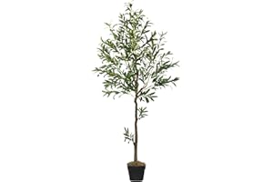 Vitalismo Artificial Olive Tree, 6ft Artificial Plants Indoor, Olive Tree Realistic with 863 Leaves 36 Fruits, Faux Olive Tree Indoor 180cm for Home Office Bedroom Living Room