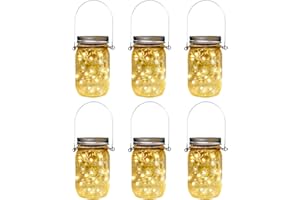 XVZ Lanterne Solari da Esterno, 6 pezzi Lanterne da Esterno Vetro Impermeabile per Giardino, Cortili, Alberi, Gazebo, Natale, Feste - Bianco Caldo