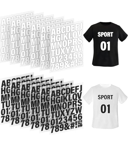 Lot De 12 Feuilles De 500 Lettres Et Chiffres Thermocollants En Vinyle Pour Vêtements, Lettres à Transfert Thermique Avec Autocollants De L'alphabet De A à Z En Polyuréthane, Lettres Thermocollantes