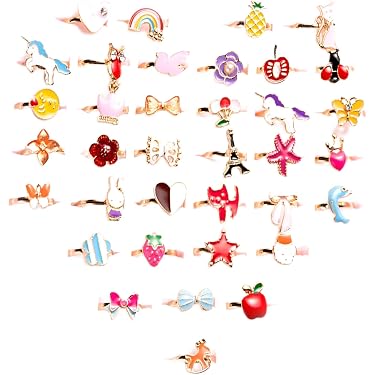 20 Pièces Bagues Décoratives Simulation Diamant Colorées - Jouet Bijoux Pour Filles Garçons Enfants