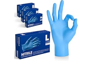 THE REAL TOUCH K-MART Profesjonalne wielofunkcyjne rękawiczki bezpudrowe nitrylowe, jednorazowe, bardzo mocne, pudełko 100 sztuk - niebieskie (100, L (100 sztuk)