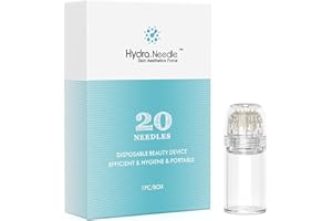 ‎BESTAUTY Hydra. Needle 20 Pins Microneedling Derma Stamp Länge 0,5 mm OHNE SERUM für Anti-Aging-Hautpflege, Lippen, Haar- und Bartwachstumsstimulation, Titanium Material (0,5 mm, 20 Pins)