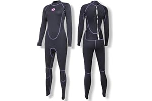 PAWHITS Wetsuit Women 2/3mm Neoprene Full Length Wet Suits for Women Thermal Long Sleeve Womens Wetsuits with Back Zip Diving Swimming Surfing Snorkeling