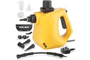 Yigowyigo Steam Cleaner, Handheld Steam Cleaner, 400ml Capacity Portable High Pressure Steam Cleaner With 10 Accessories For Stain Removal, Kitchen, Windows(Yellow)