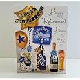 Jonny Javelin Happy Retirement Karte – Mit Luftballons & Bier-Motiv, Gestanzt & Mit Silberfolie, 145x194 Mm
