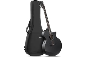 Enya X3 PRO Guitare Set - 4/4 Guitares Électro-acoustiques en Fibre de Carbone Noire pour Enfants Adultes Débutants Guitare de Voyage Jouant et Chantant Vendredi Noir Cyber Lundi Noël Cadeau