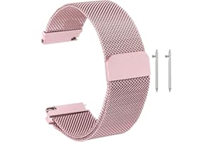 sourcing map Stainless Steel Mesh Watch Band Quick Release Metal Replacement Watch Strap with Magnetic Buckle for Men Women
