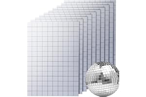 PP OPOUNT 1500 PCS Self-Adhesive Mosaic Tiles, 10 x 10 mm Square Glass Mirrors Mosaic Tiles Mirror Mosaic Stickers for Craft, DIY Indoor Decoration, Disco Balls Tiles