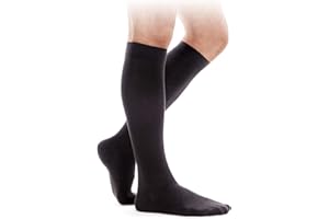 TOROS GROUP MANUFACTURE SKINLIFE Chaussettes de contention Pour Hommes et Femmes Circulation Compression médical 13-15 mmHg Professionnelle soutien lors des vols ou voyages Unisex Anti-thrombose Anti varices Noir S