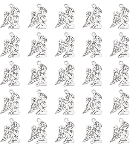 30 Pezzi Ciondoli Angelo In Metallo, 16,8x22,5 Mm - Foto 14