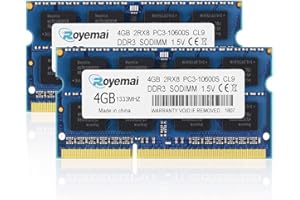D DUOMEIQI 8GB(2x4GB) DDR3 1333Mhz PC3-10600 Sodimm 2Rx8 1,5V CL9 Non-ECC Notebook Arbeitsspeicher Module Upgrade für MacBook iMac