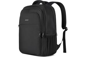 ZOMFELT Laptop Backpack for Men Women, 15.6 inch Travel Laptop Bag, Water Resistant Rucksack Business Shcool Work Bag, Laptop Backpack Daypack for Trip Gift, Black