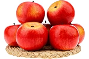 ‎GRESORTH Gresorth 6 Stück Lebensechte Künstliche Rot Apfel Faux Gefälschte Apfels Früchte Obst Deko