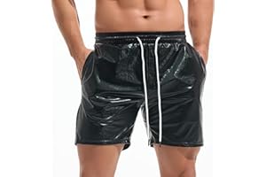 Amy Coulee Metall Shorts Herren Glänzend Nachtclub Disco Party Glänzend Kurze Hose