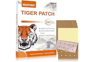 MQFORU Tiger Patches, 30 Pcs Pain Relief Patches, Ultra Strength Heat Patches for Muscle Joint of Knee Neck Shoulder, 24H Long-Lasting
