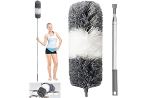 BoloShine Spolverino Per Polvere, Lavabile Telescopico Spolverino in Microfibra Piumini Da Spolvero Duster Pulisci In Microfibra Bastone, Piumino Spolverino per Ragnatela Tetti Interni Ventilatori