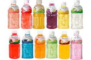 GENERIC Mogu Mogu Varied Flavored Drinks Bottle (Any Random 5) - Nata De Coco Juice - Jelly Texture - Refreshing Taste - Fun Drinking During Hot Summers Or Take Them on Trip & Picnics