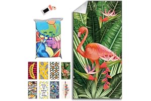 WLZP Ręcznik plażowy z mikrofibry, szybkoschnący koc podróżny - 76 x 57, chłonny.