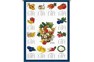 GGM Cotton Fabric Calendar, 45 x 56 cm, in Various Orientations 2026 (Vegetables)