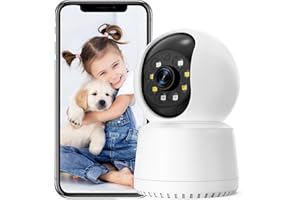 ORAOLO Camara Vigilancia Wifi Interior 360°, Camaras Vigilancia Domicilio Wifi HD 1080p Admite Tarjeta SD, Detección de Movimiento Control Remoto, Audio Bidireccional para Bebé/Mascotas Compatible con Alexa