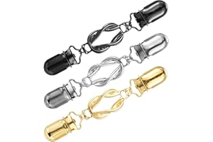 BREMOROU 3 Pcs Dress Clip Cinch Vintage Clips for Clothing Sweater Clips Back Cinch Shawl Cardigan Collar Clip to Tighten Dresses Pant Waist Tightener for Women Shirts Silver Gold Decorative Clothing Brooch