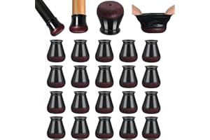 MOETYANG 20Pcs Chair Leg Floor Protectors with Wrapped Felt, Rubber Leg Caps Cups Cover, Furniture Feet Protectors Pads for Protecting Floor (Fit:14-20mm)