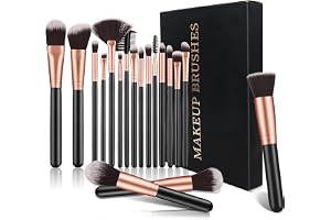 Nestling 18 st Sminkborstset, Premium Rosa Guld Syntetiska Sminkborstar för Foundation Puder Concealer Ögonskugga
